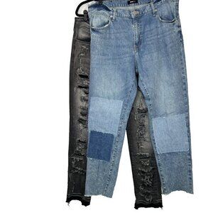 Nova Mens Jeans Size 36‎ Lot Of 2 Blue Gray Distressed Ripped Patchwork